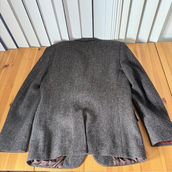 Vintage Harris Tweed Blazer Sport Coat Brown  ~42R - Picture 7 of 8